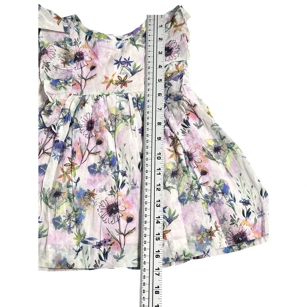 Tutu Du Monde Eden Dress Girls 3-6 Months Watercolor Summer Floral Lined Ruffled